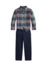 Boys 2-7 Plaid Cotton Shirt & Chino Pant Set
