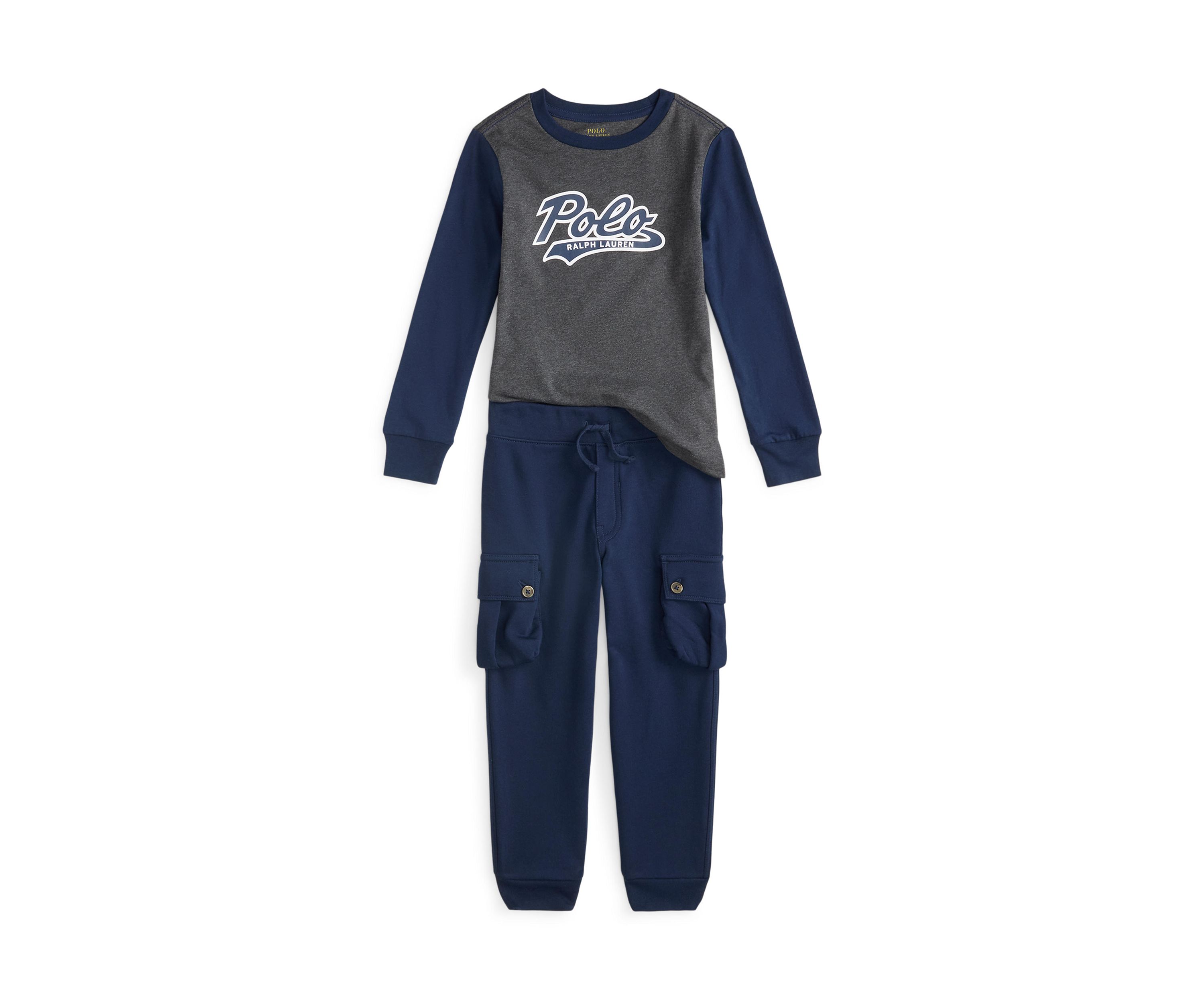 Boys 2-7 Logo Jersey Tee & Fleece Jogger Pant Set