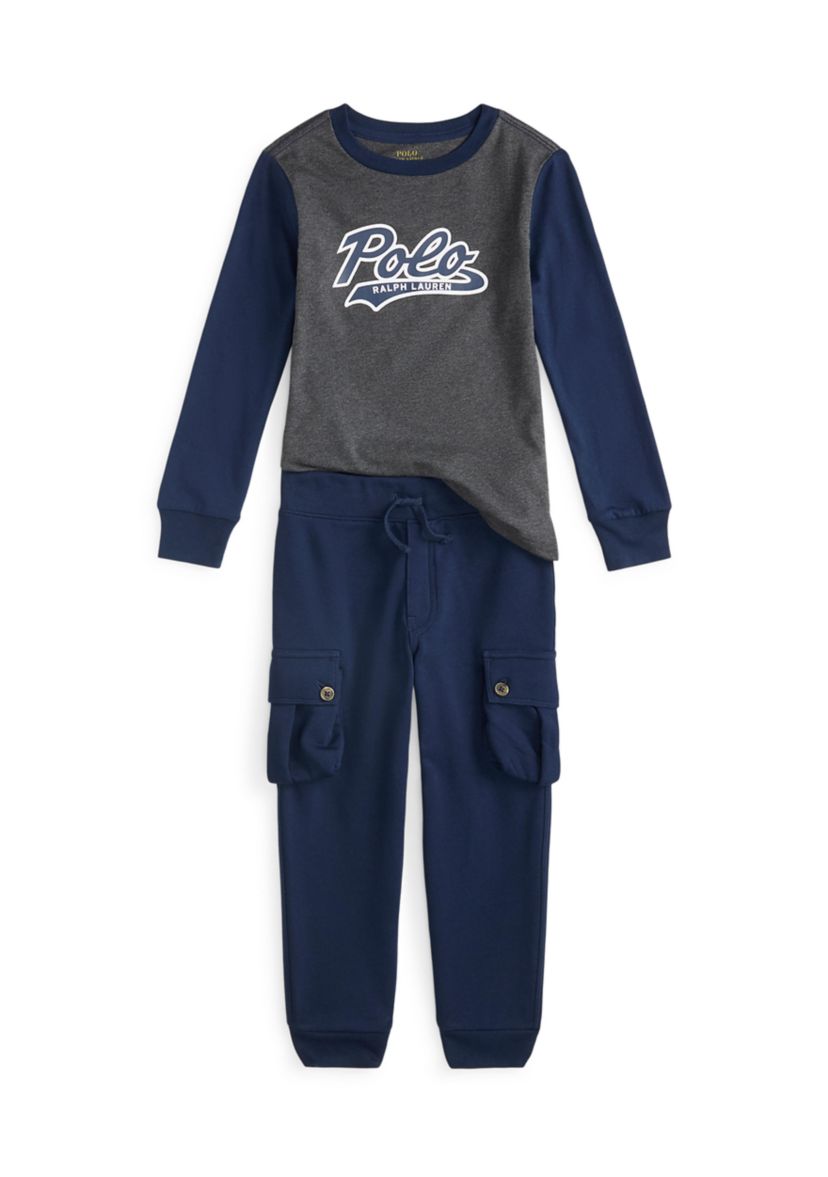Boys 2-7 Logo Jersey Tee & Fleece Jogger Pant Set