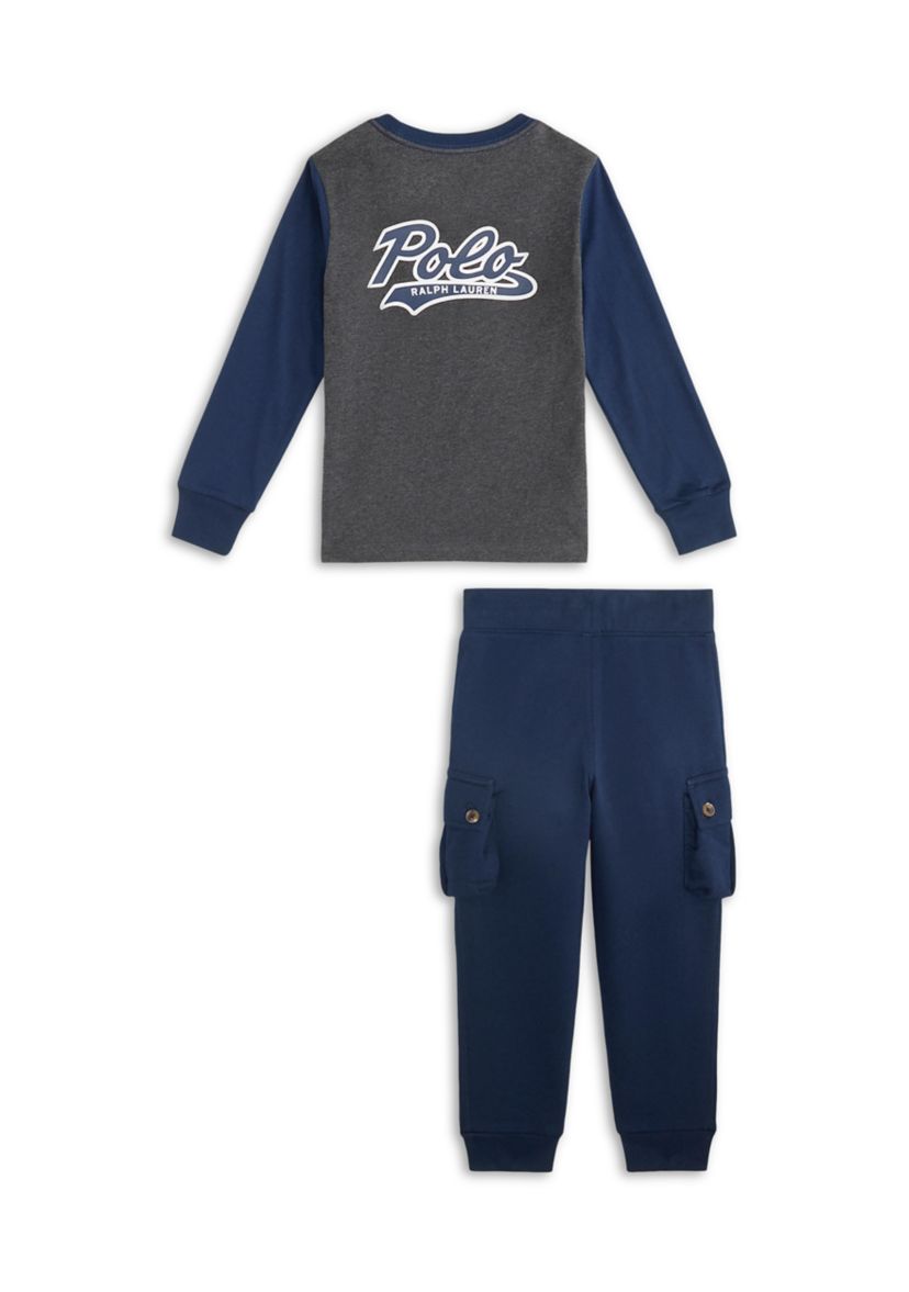 Boys 2-7 Logo Jersey Tee & Fleece Jogger Pant Set