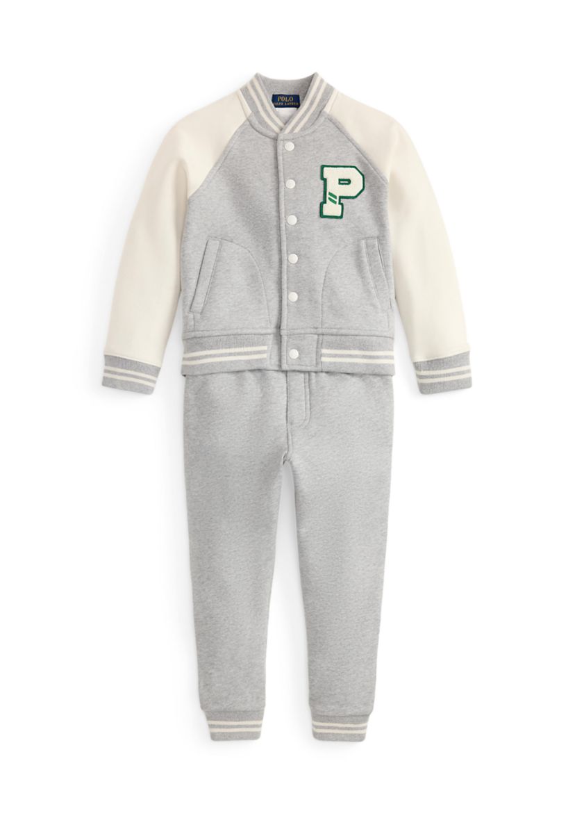 Boys 2-7 Fleece Baseball Jacket & Jogger Pant Set