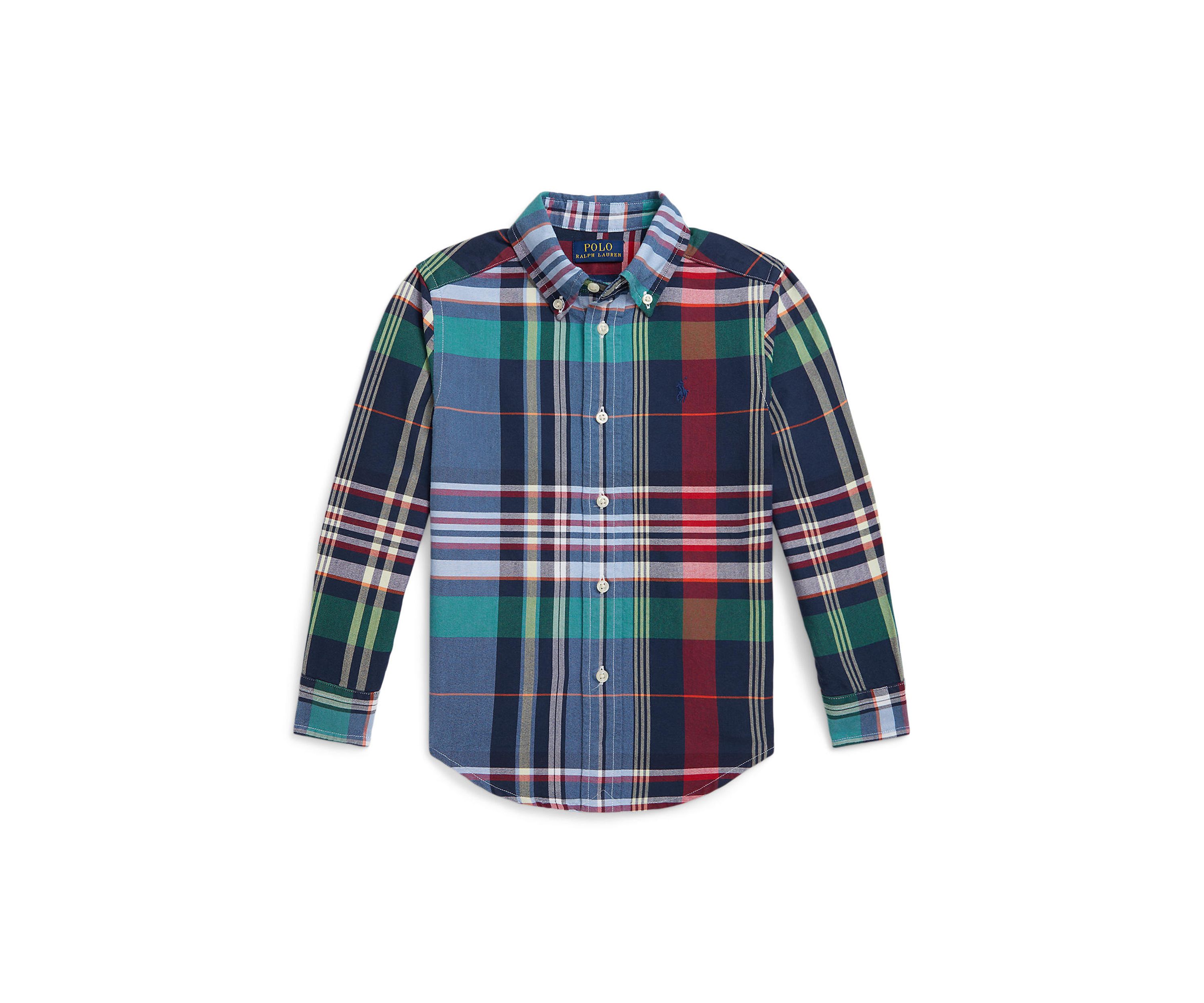 Boys 2-7 Plaid Cotton Oxford Shirt