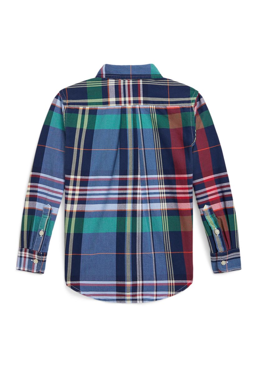 Boys 2-7 Plaid Cotton Oxford Shirt