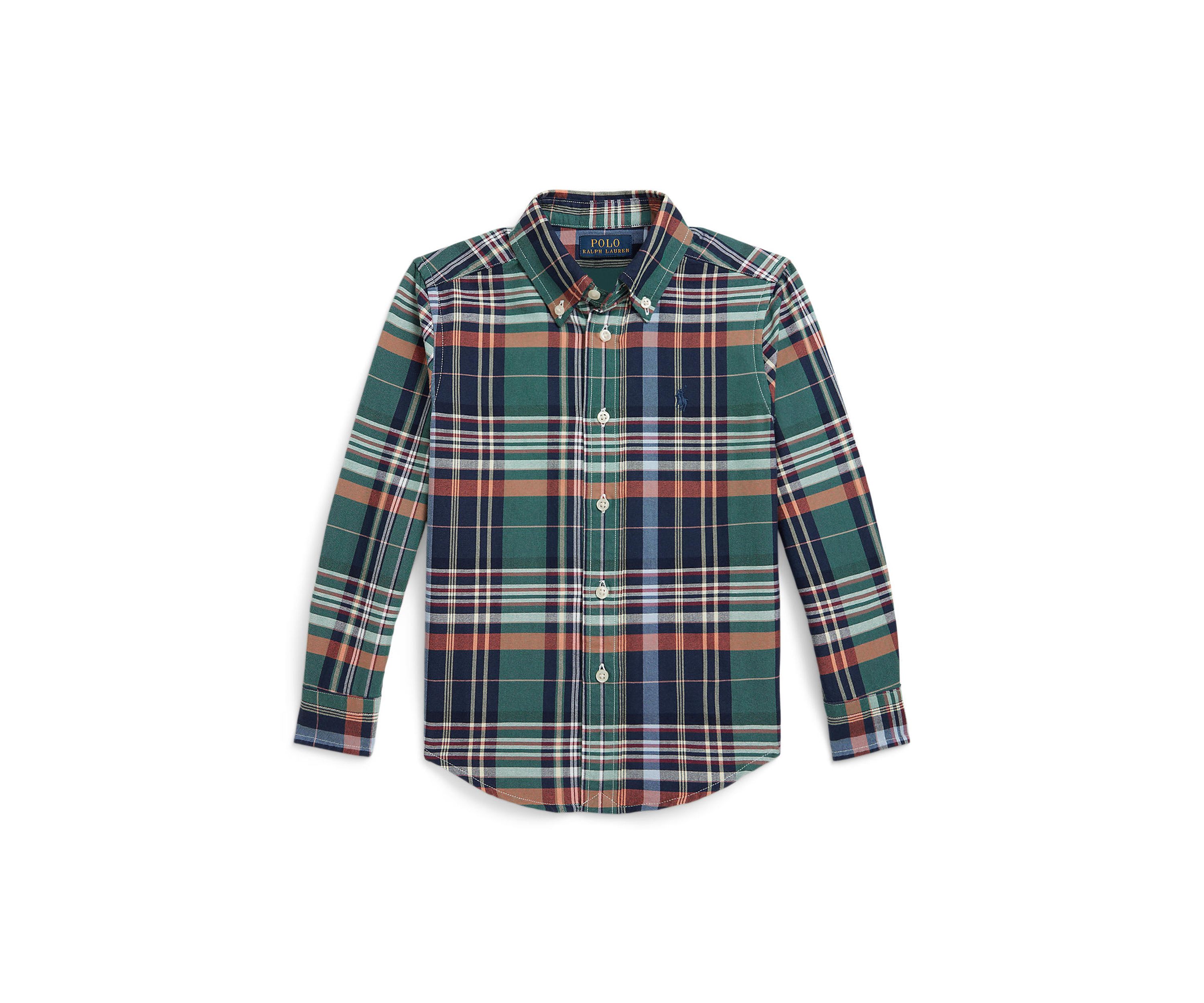 Boys 2-7 Plaid Cotton Oxford Shirt
