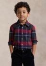 Boys 4-7 Plaid Cotton Oxford Shirt