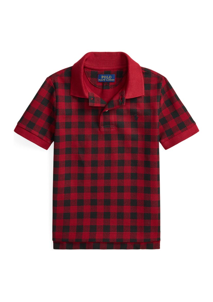 Boys 2-7 Buffalo Check Cotton Mesh Polo Shirt