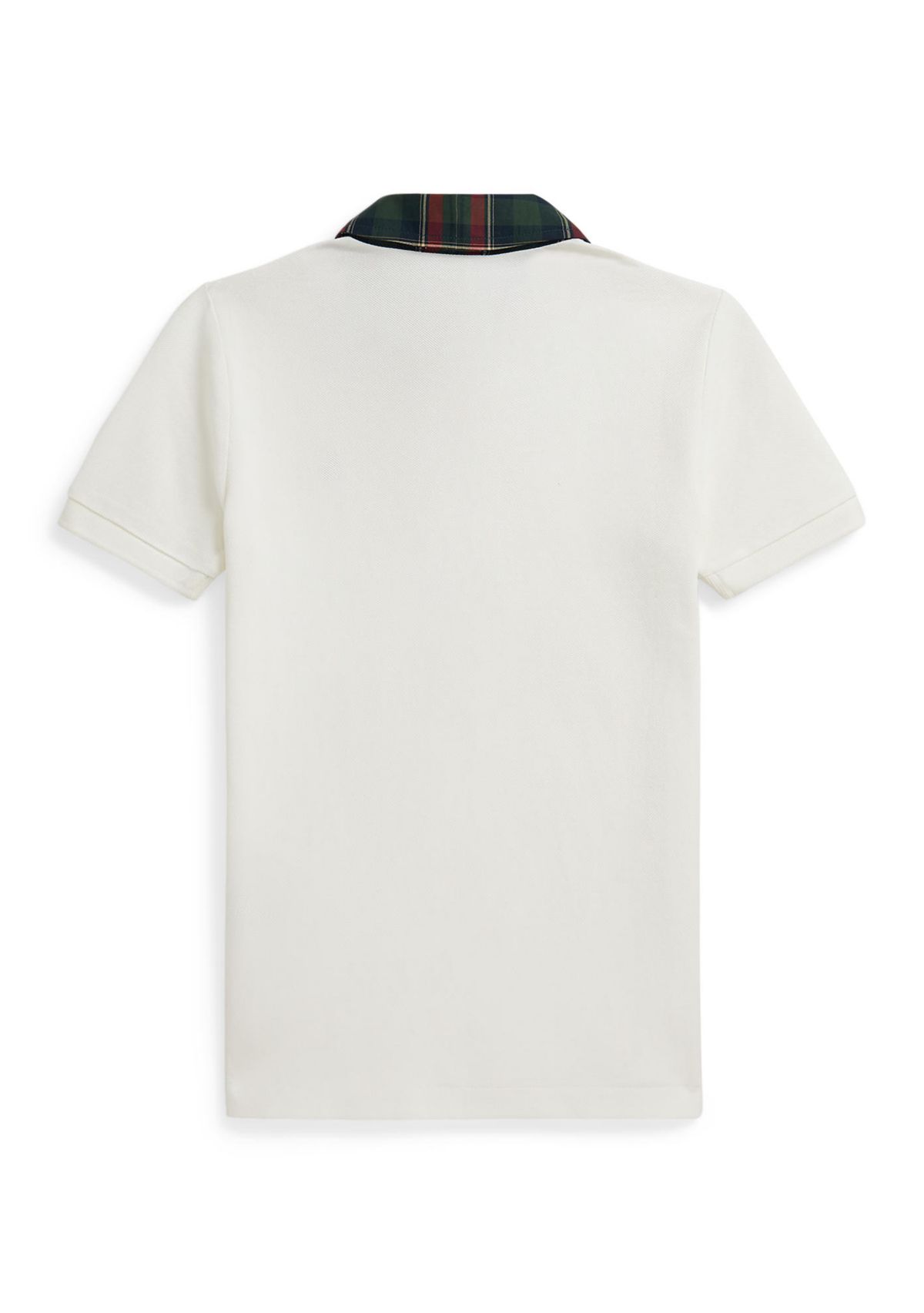 Boys 2-7 Plaid-Collar Cotton Mesh Polo Shirt