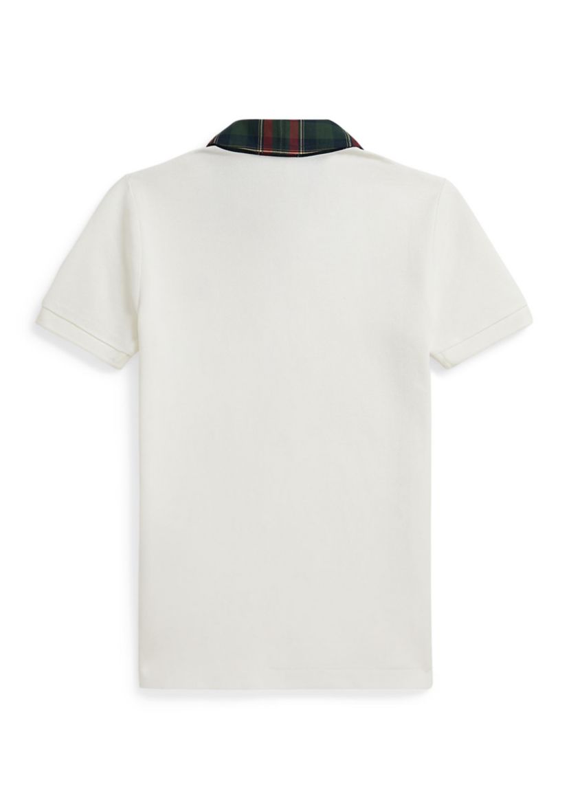Boys 2-7 Plaid-Collar Cotton Mesh Polo Shirt