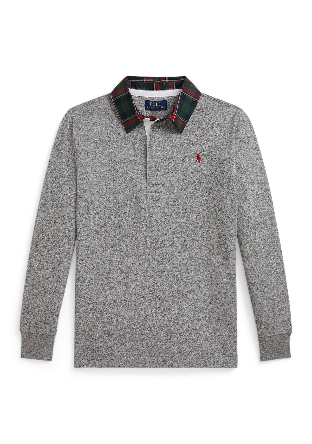 Boys 2-7 Plaid-Collar Cotton Jersey Rugby Shirt