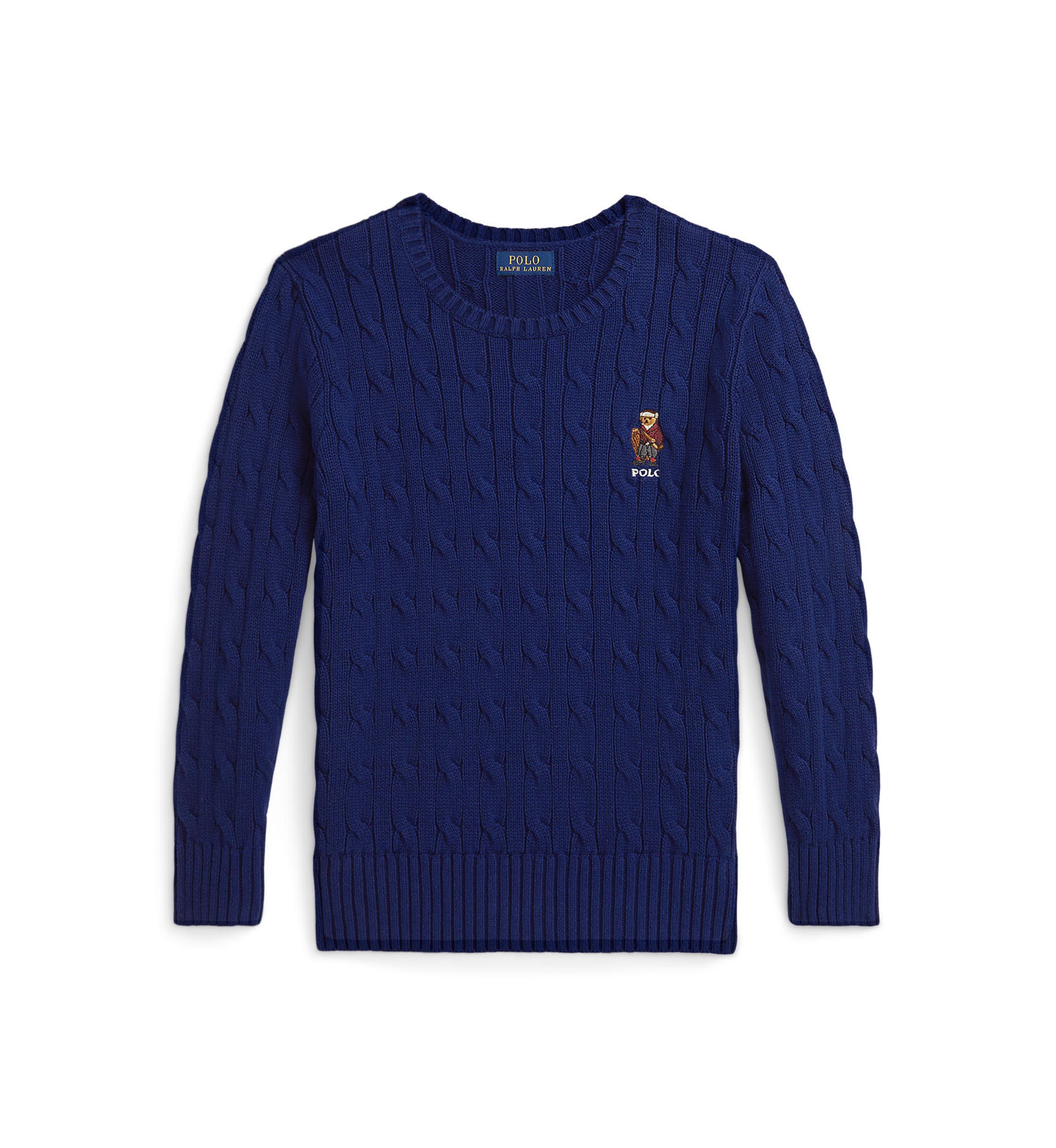 Boys 2-7 Polo Bear Cable-Knit Cotton Sweater