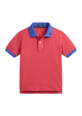 Ralph Lauren Childrenswear Boys 2-7 Stretch Cotton Mesh Polo Shirt, Red