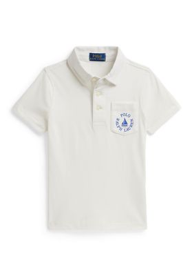 Ralph Lauren Childrenswear Boys 2-7 Logo Cotton Jersey Polo Shirt, White, 6