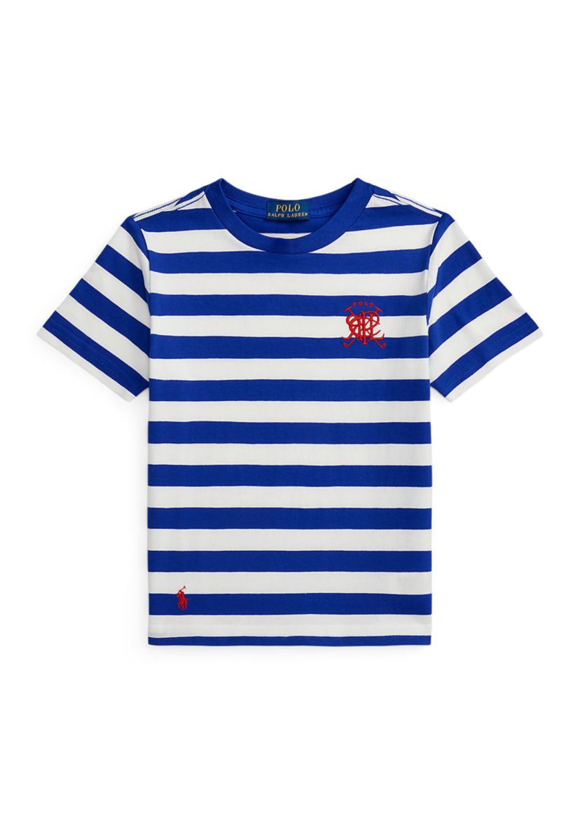 Boys 4-7 Crest Striped Cotton T-Shirt