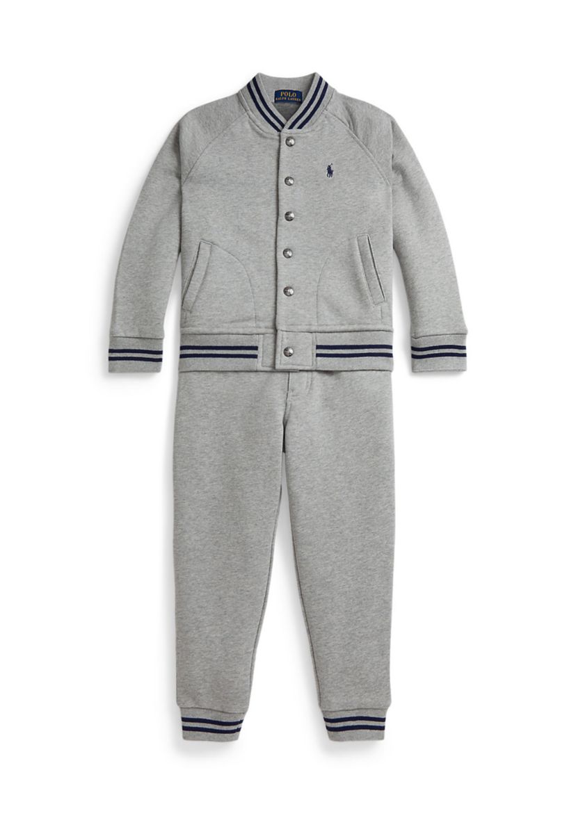 Boys 2-7 Fleece Baseball Jacket & Jogger Pants Set