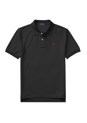 Ralph Lauren Childrenswear Boys 8-20 Cotton Mesh Polo Shirt, Black, Large