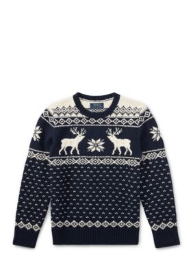 Ralph Lauren Childrenswear Reindeer Cotton-Wool Sweater Boys 8-20 | belk