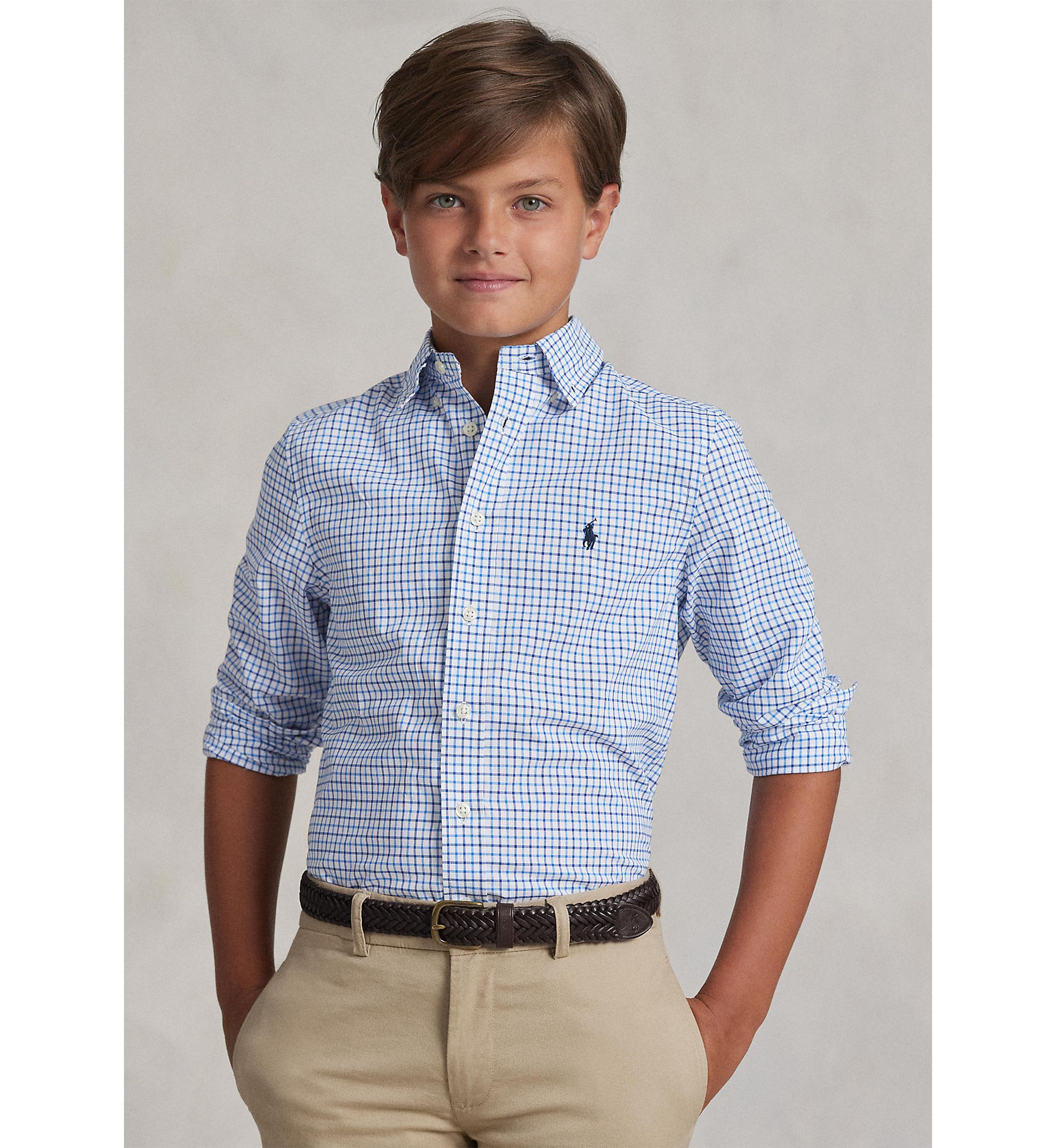Boys 8-20 Cotton Poplin Sport Shirt