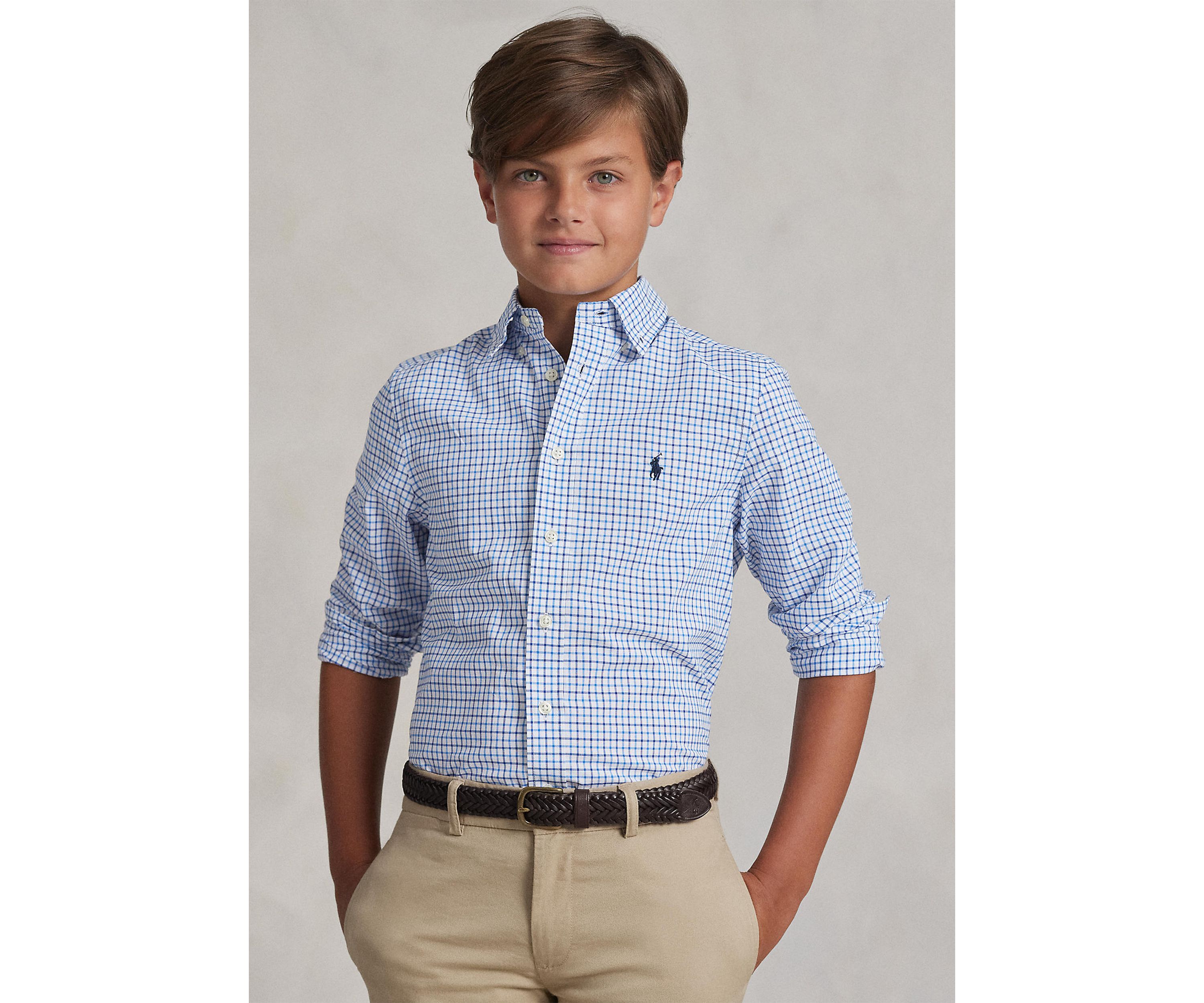 Boys 8-20 Cotton Poplin Sport Shirt