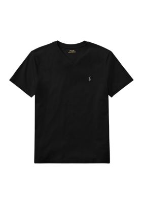 Ralph Lauren Childrenswear Boys 8-20 Cotton Jersey V-Neck T-Shirt, Black, Small