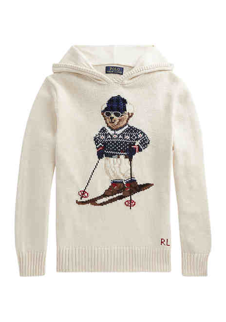 폴로 랄프로렌 키즈 보이즈 스웨터 Polo Ralph Lauren Kids Boys 8-20 Polo Bear Hooded Sweater,ANDOVER CREAM