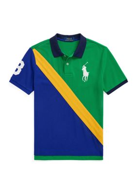 Ralph Lauren Childrenswear Boys 8-20 Big Pony Cotton Mesh Polo Shirt, Green, Large -  0196231837574