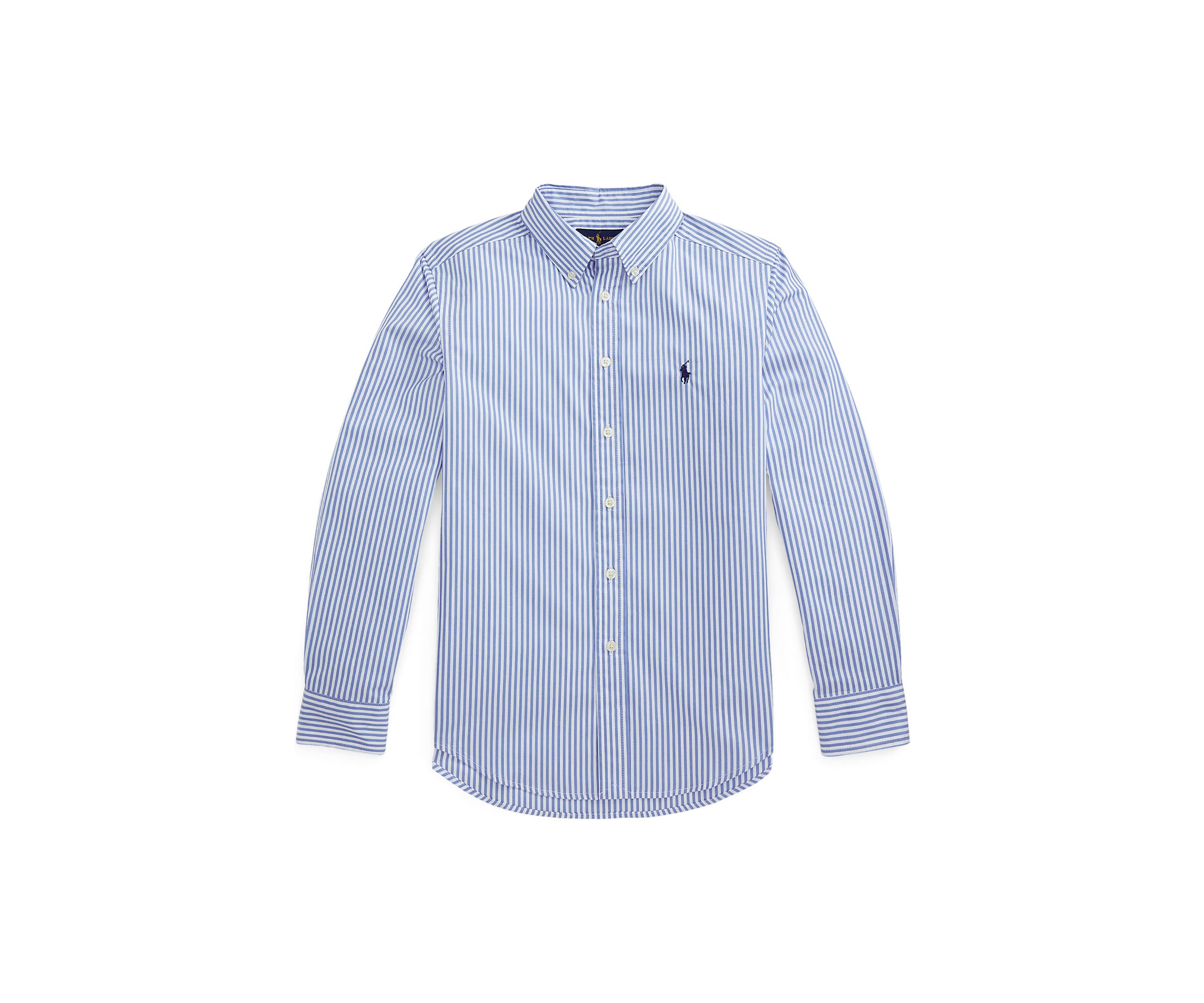 Boys 8-20 Striped Cotton Poplin Shirt