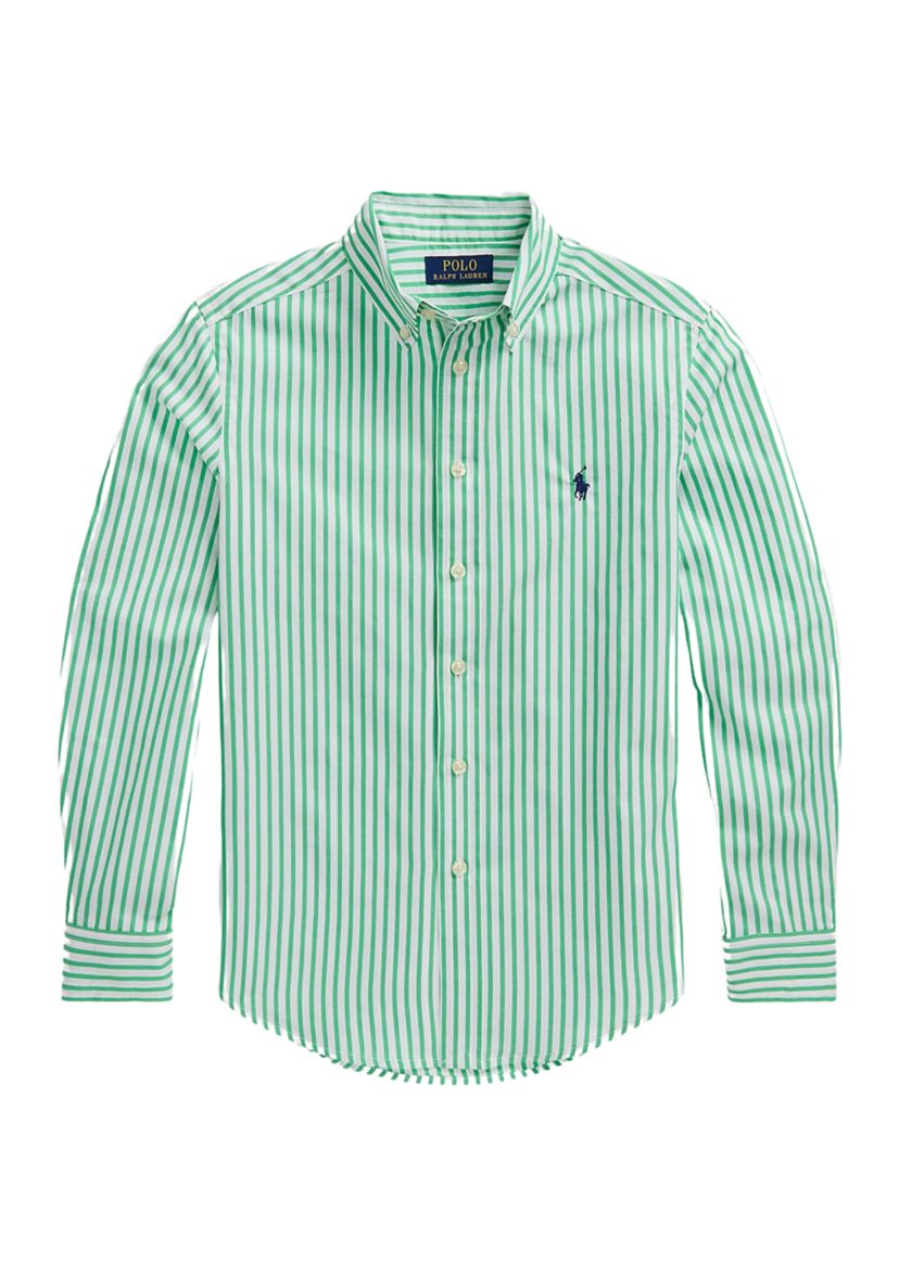 Boys 8-20 Striped Cotton Poplin Shirt