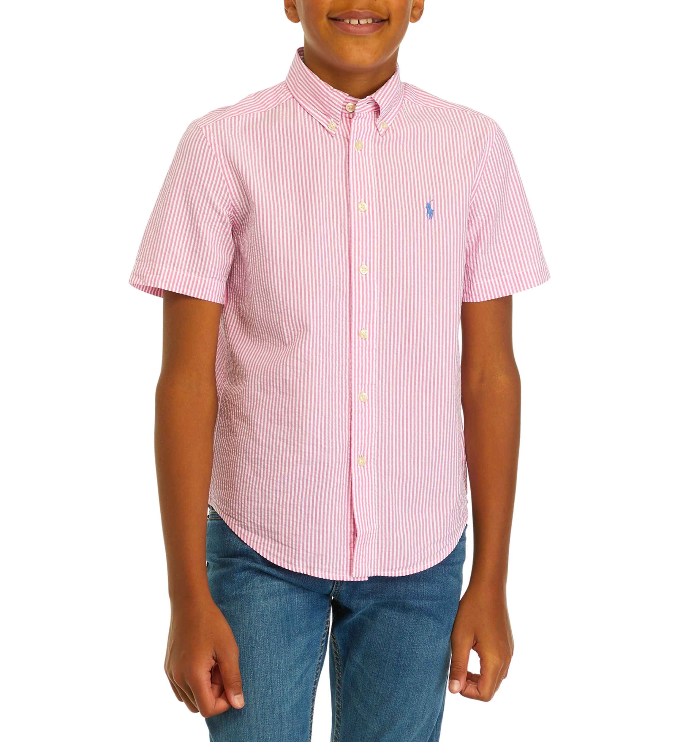 Boys 8-20 Seersucker Collar Button Down Shirt
