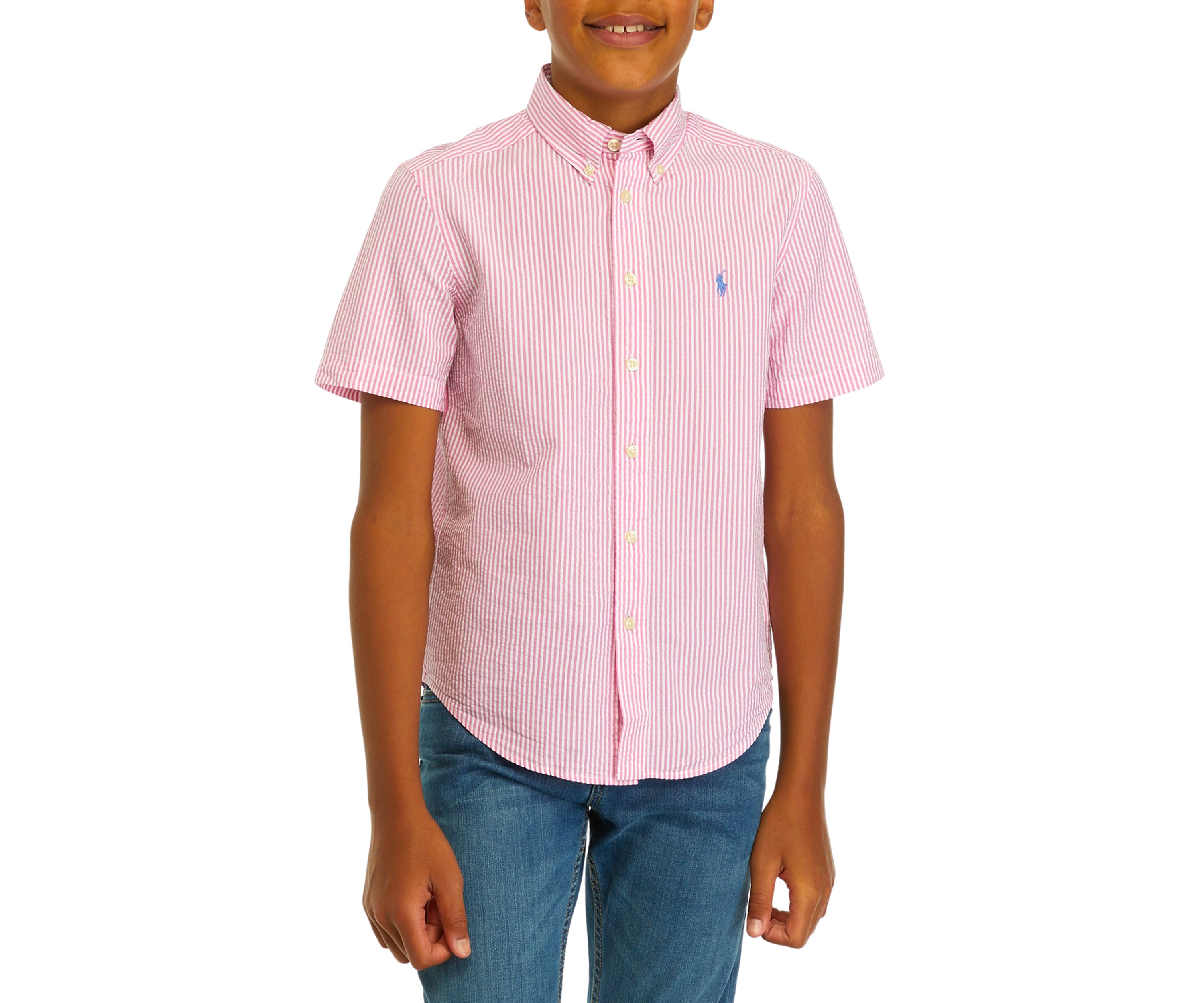 Boys 8-20 Seersucker Collar Button Down Shirt