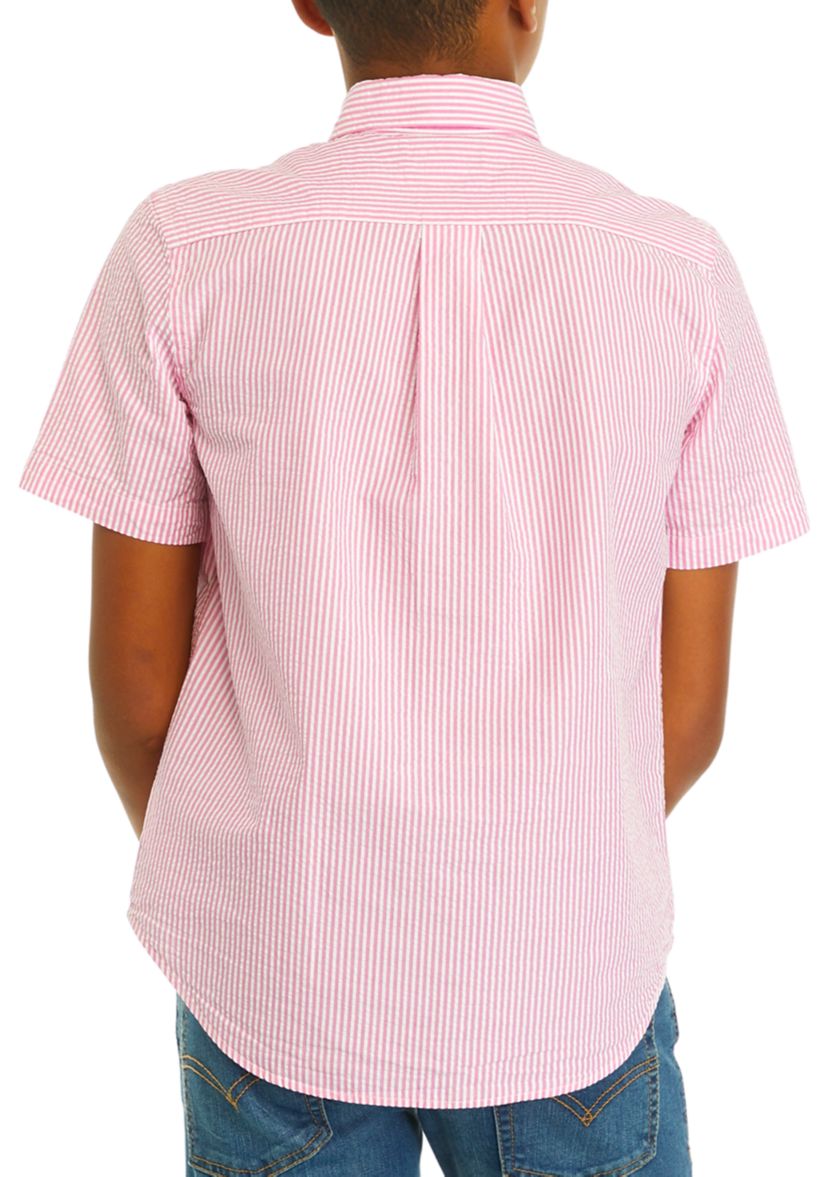 Boys 8-20 Seersucker Collar Button Down Shirt