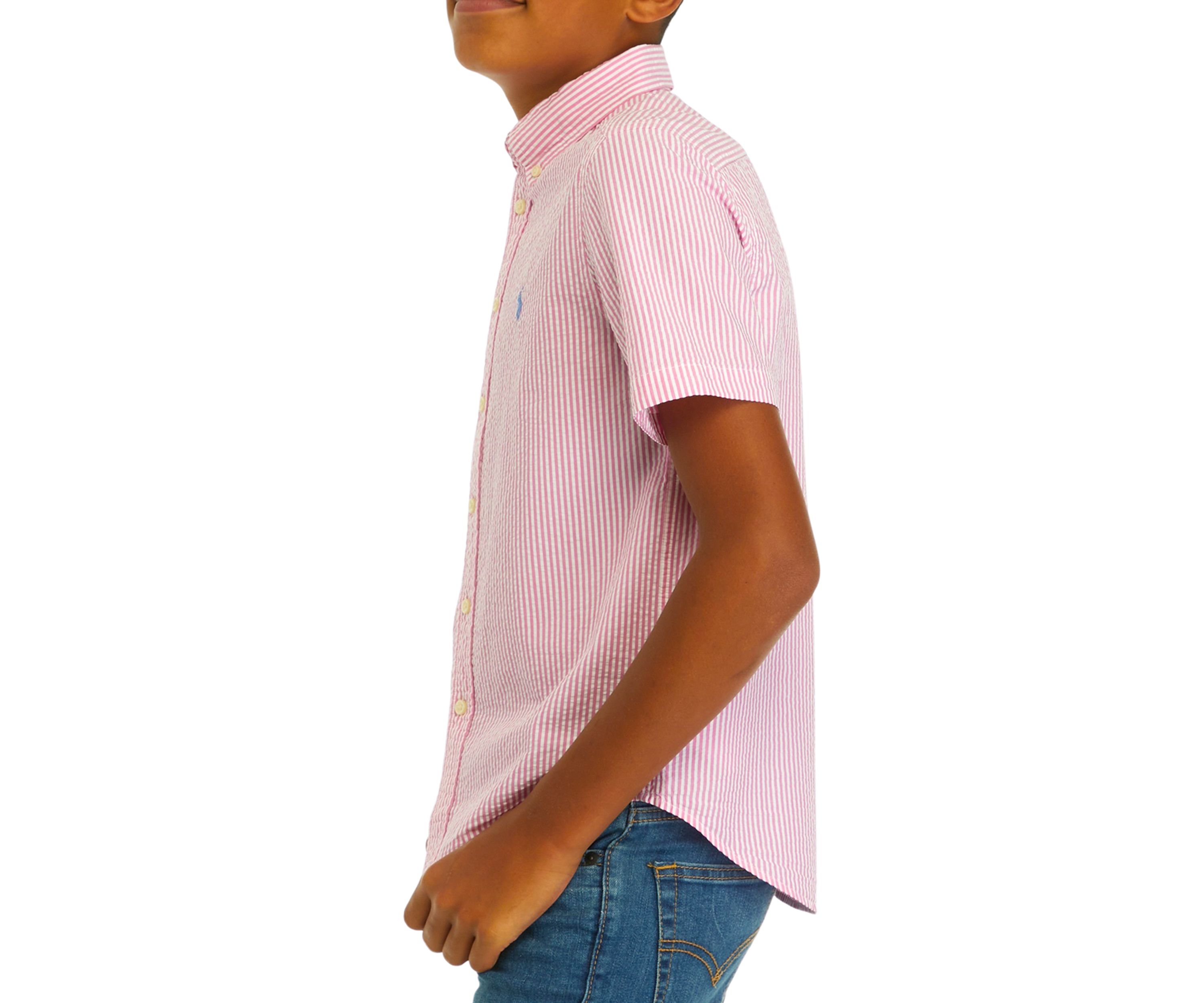 Boys 8-20 Seersucker Collar Button Down Shirt