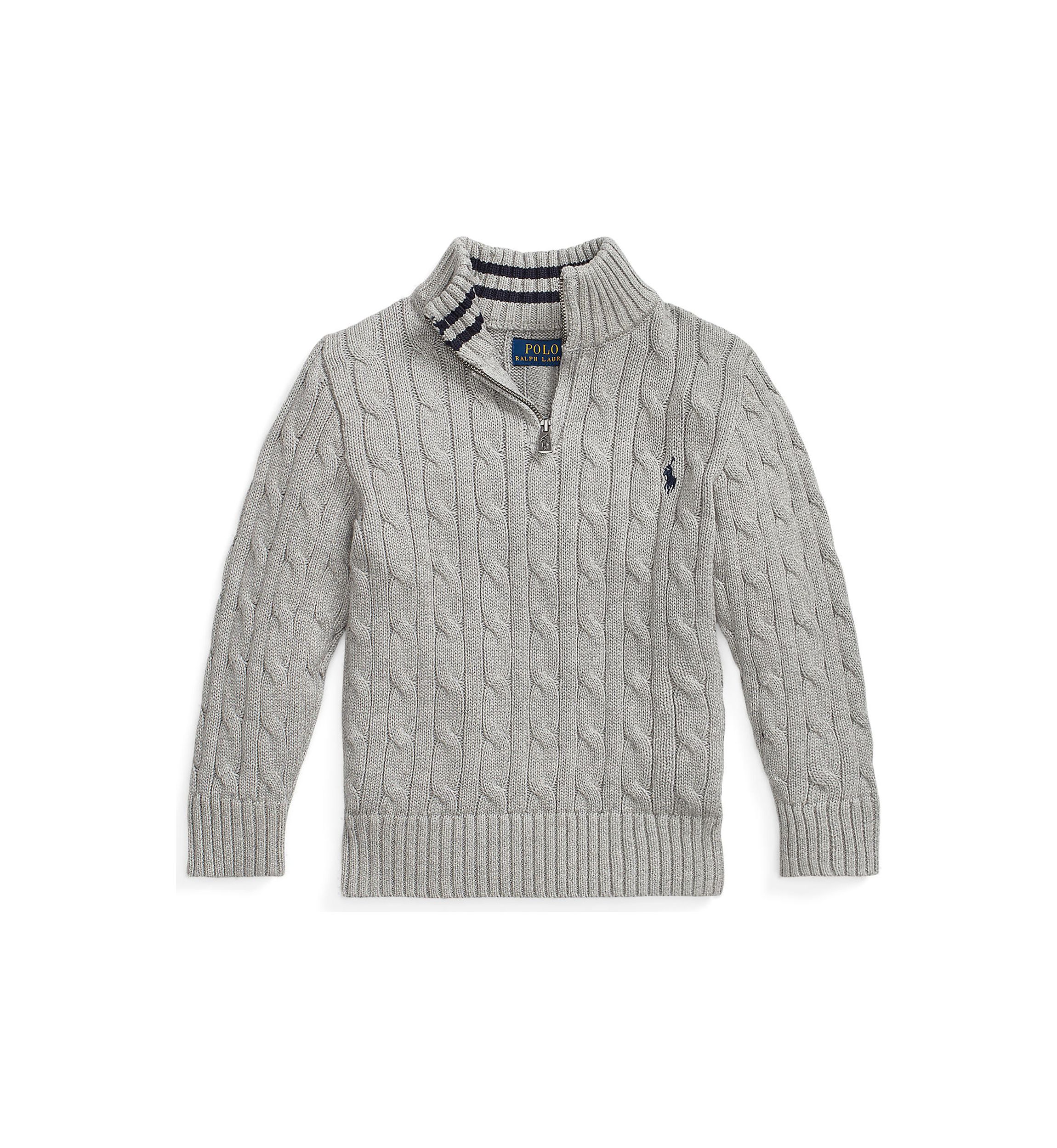 Boys 8-20 Cable Knit Cotton 1/4 Zip Sweater