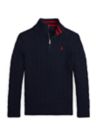Boys 8-20 Cable Knit Cotton 1/4 Zip Sweater