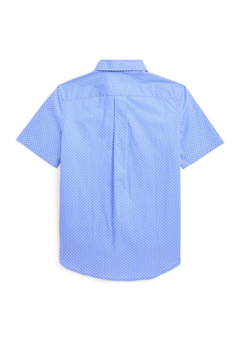 Boys 8-20 Geometric Poplin Short-Sleeve Shirt