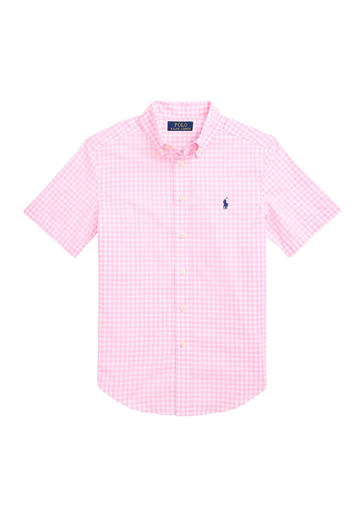 Boys 8-20 Plaid Cotton Poplin Short Sleeve Shirt