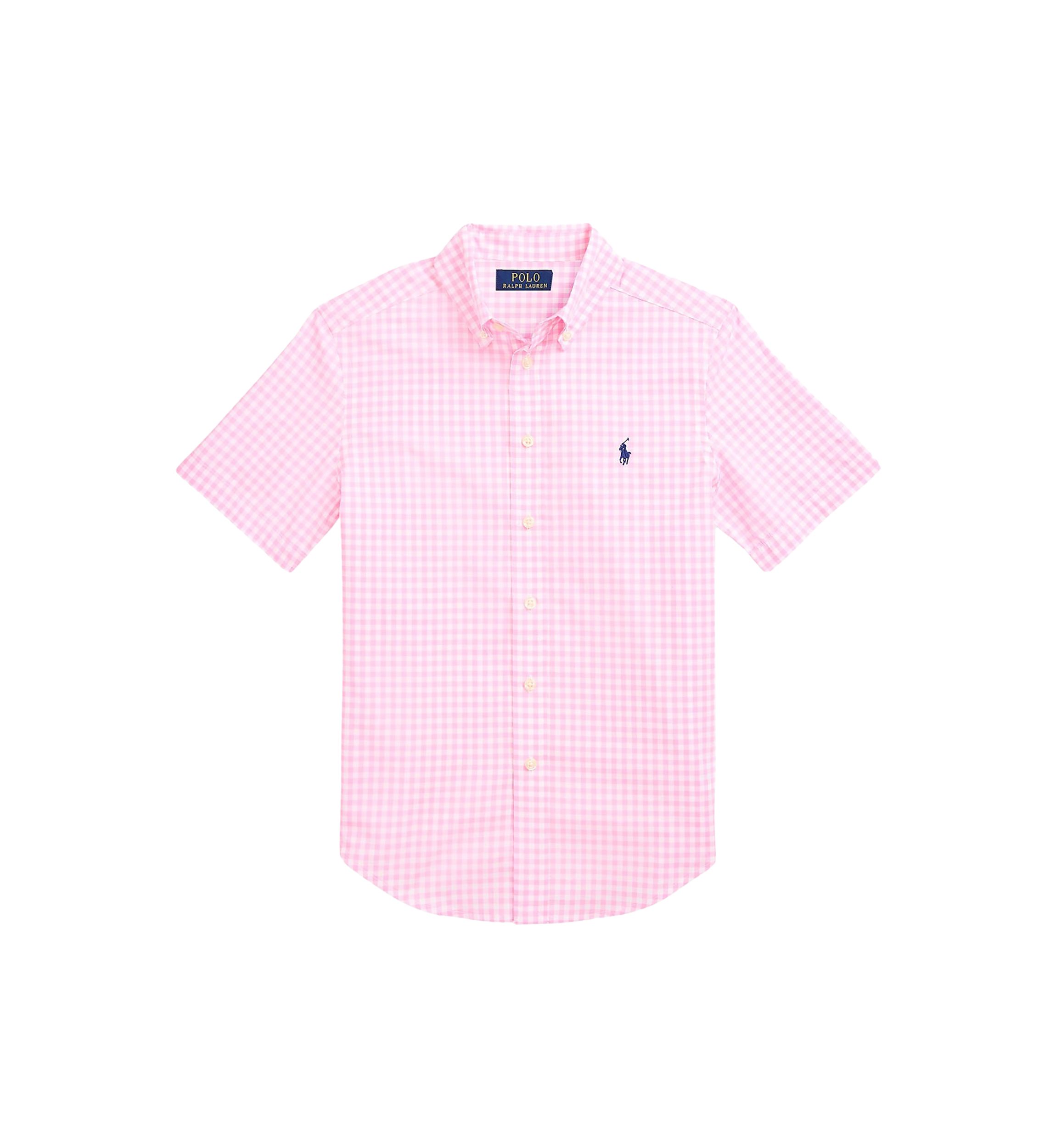 Boys 8-20 Plaid Cotton Poplin Short Sleeve Shirt