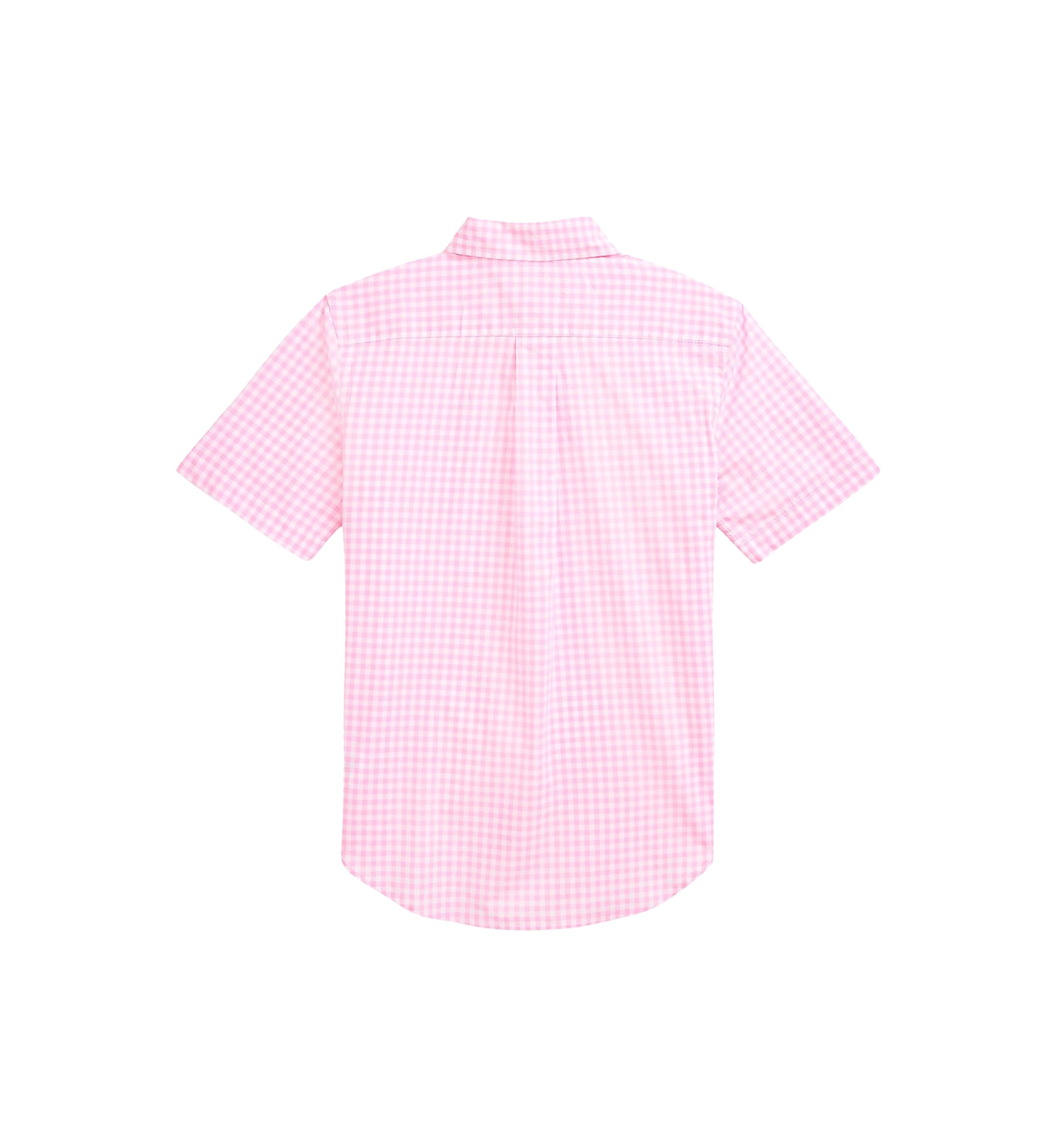 Boys 8-20 Plaid Cotton Poplin Short Sleeve Shirt