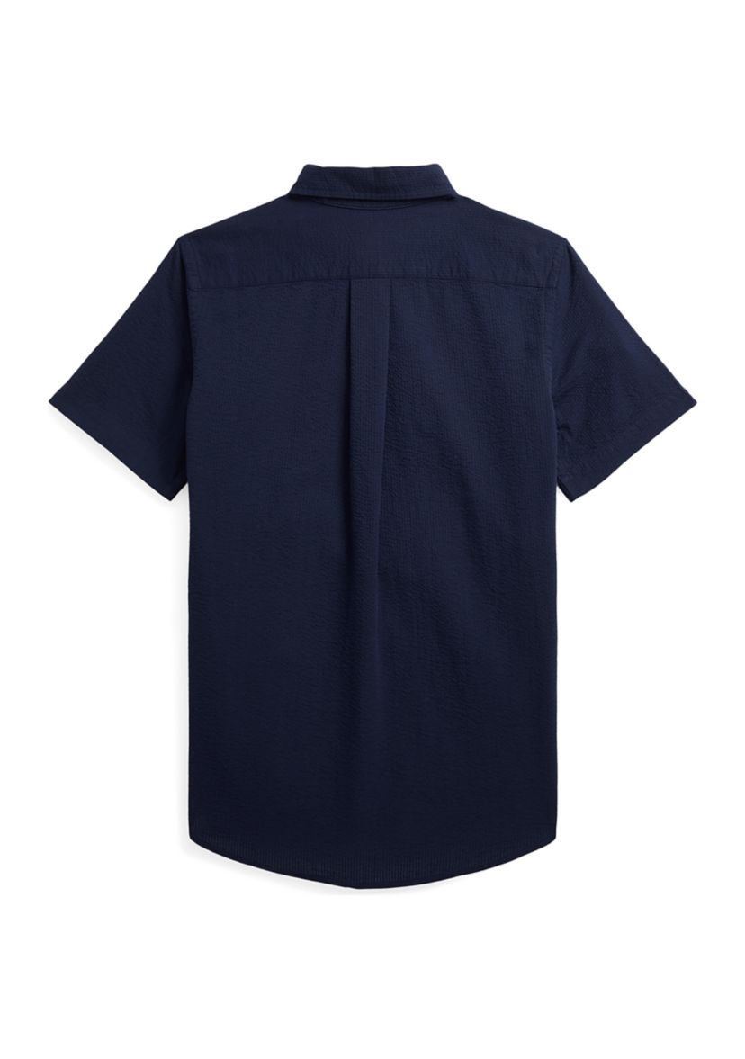 Boys 8-20 Cotton Seersucker Short Sleeve Shirt