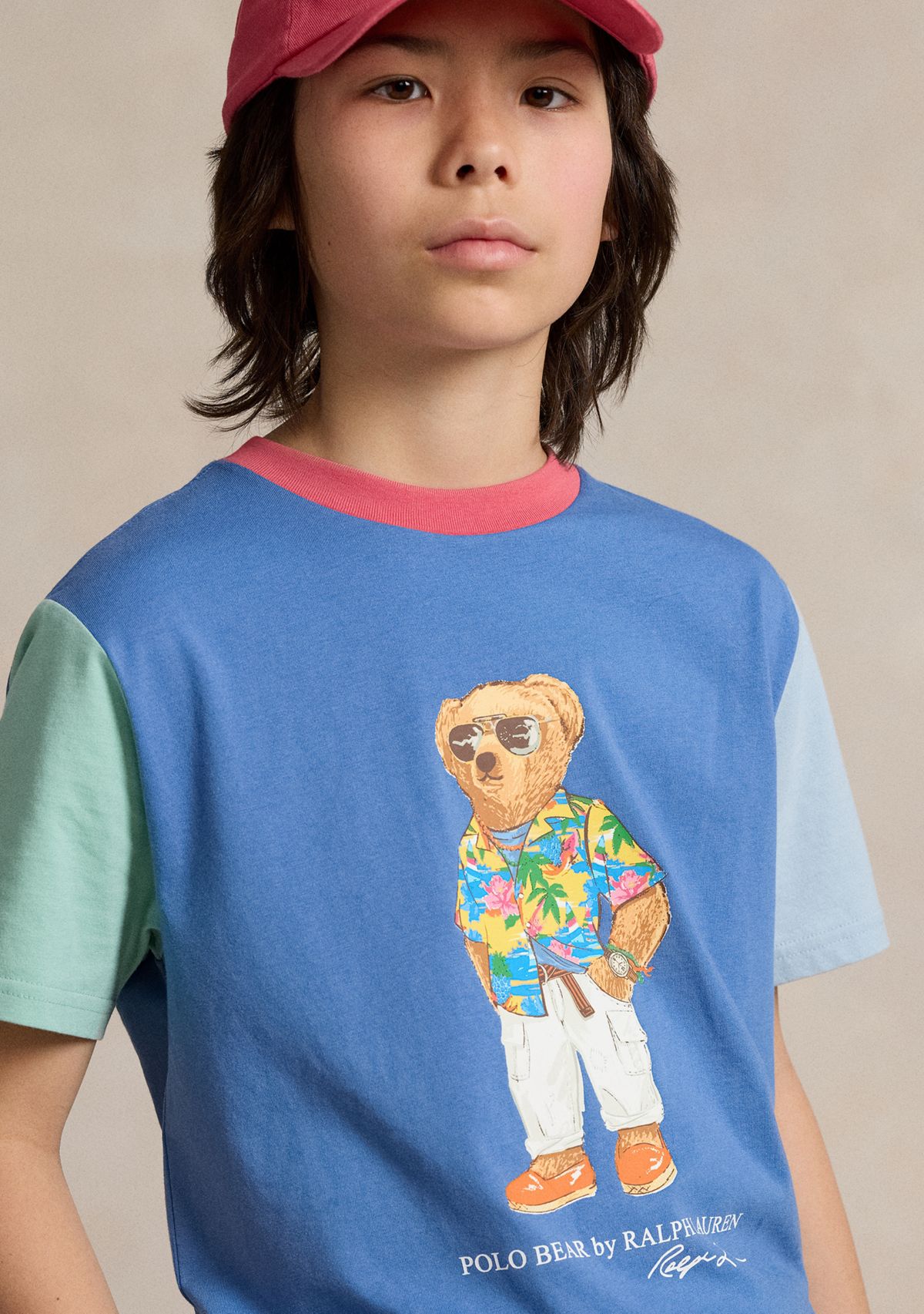 Boys 8-20 Polo Bear Color Blocked Cotton T-Shirt