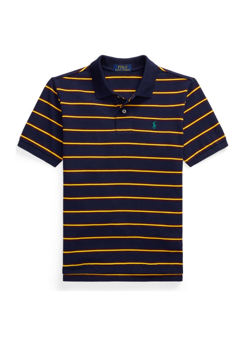 Boys 8-20 Striped Cotton Mesh Polo Shirt