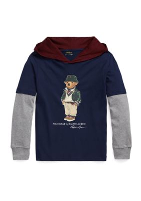Ralph Lauren Childrenswear Boys 8-20 Polo Bear Hooded Cotton Jersey T-Shirt