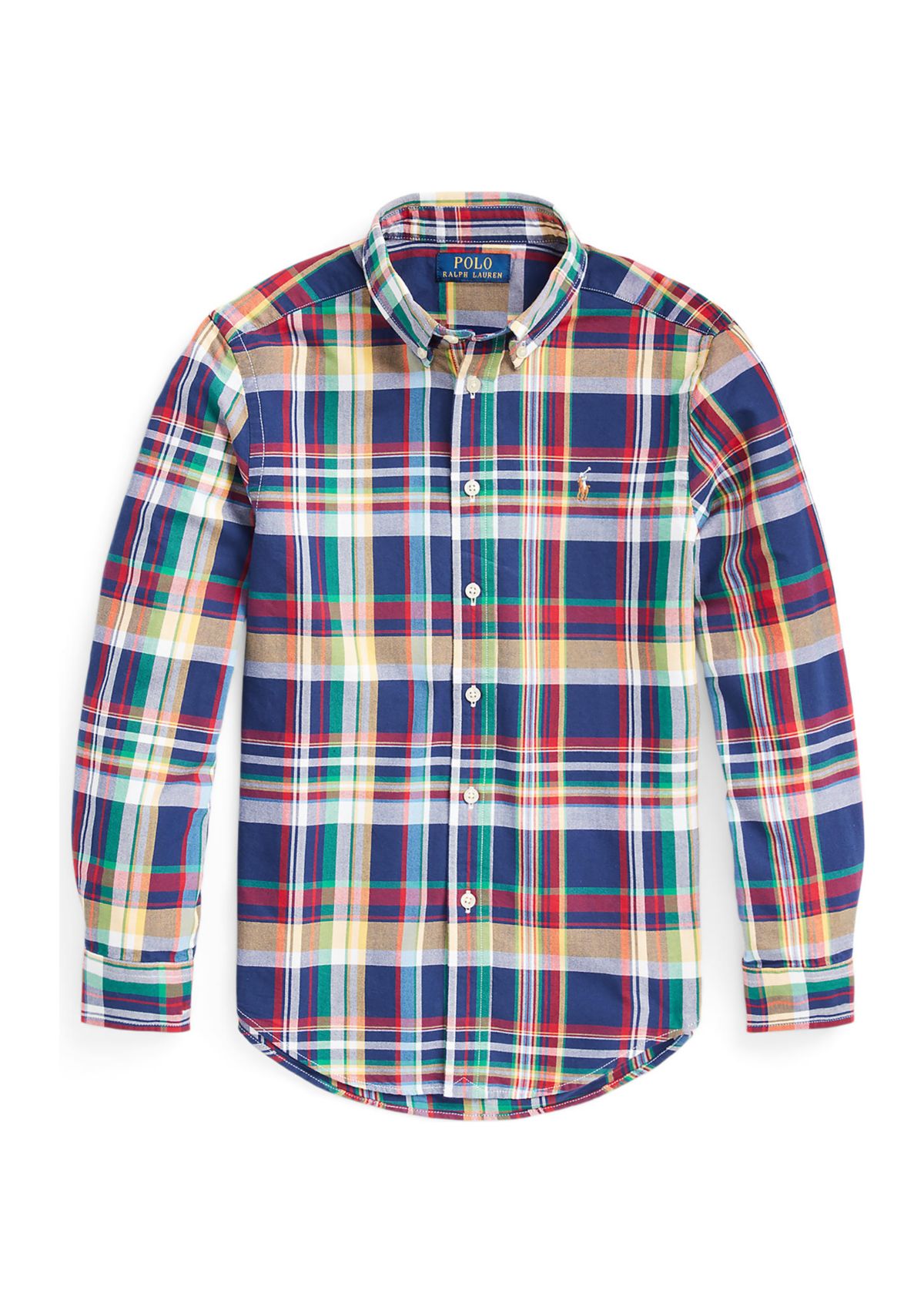 Boys 8-20 Plaid Cotton Oxford Shirt