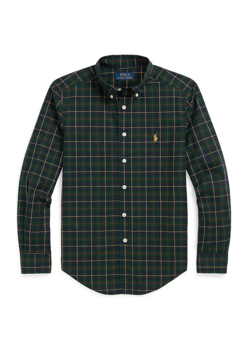 Boys 8-20 Gingham Cotton Poplin Shirt