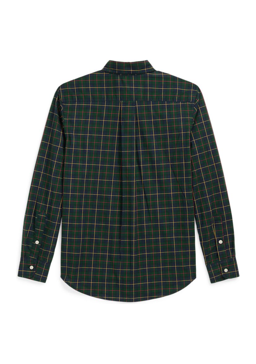 Boys 8-20 Gingham Cotton Poplin Shirt