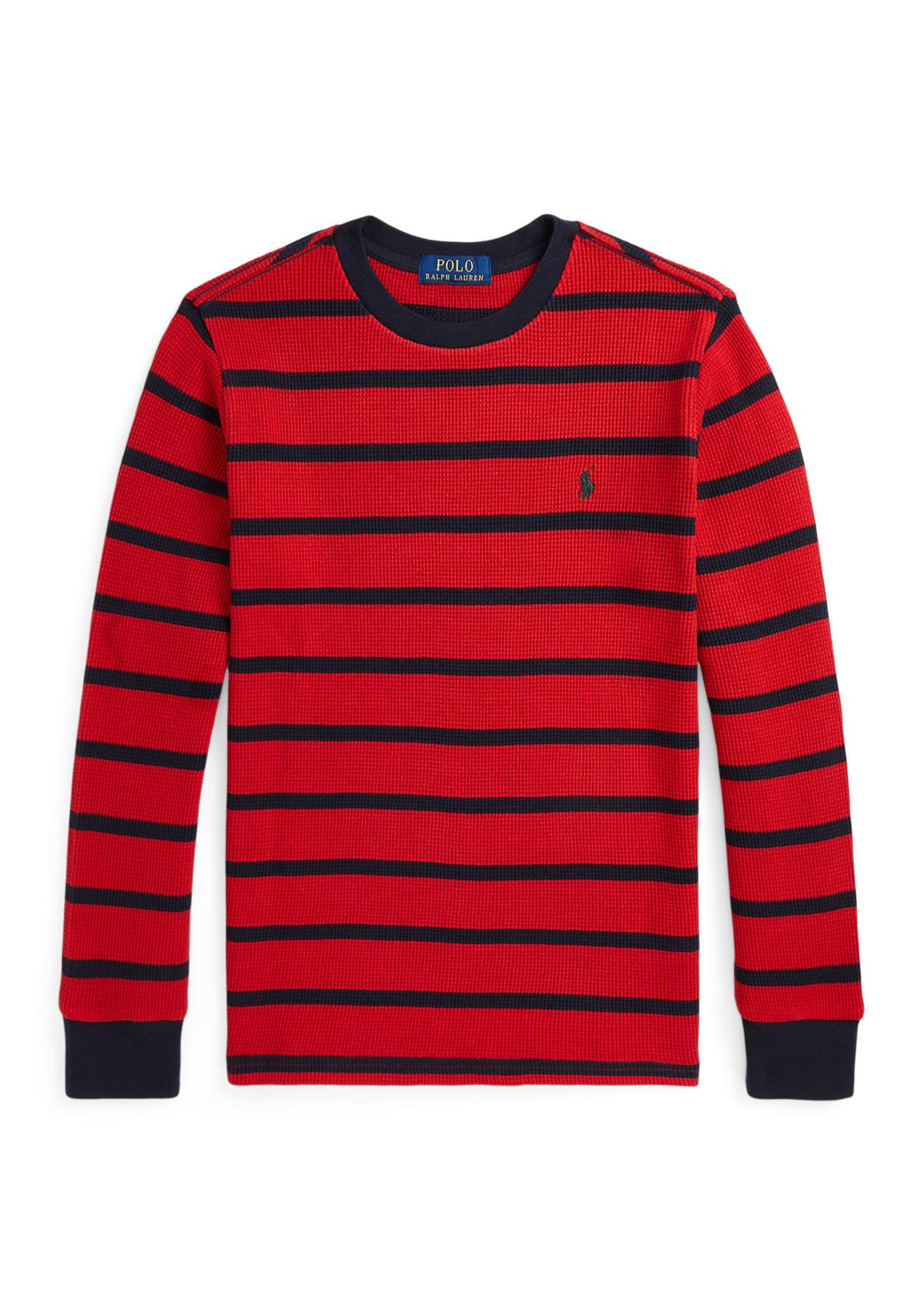 Boys 8-20 Striped Waffle Cotton Long Sleeve T-Shirt