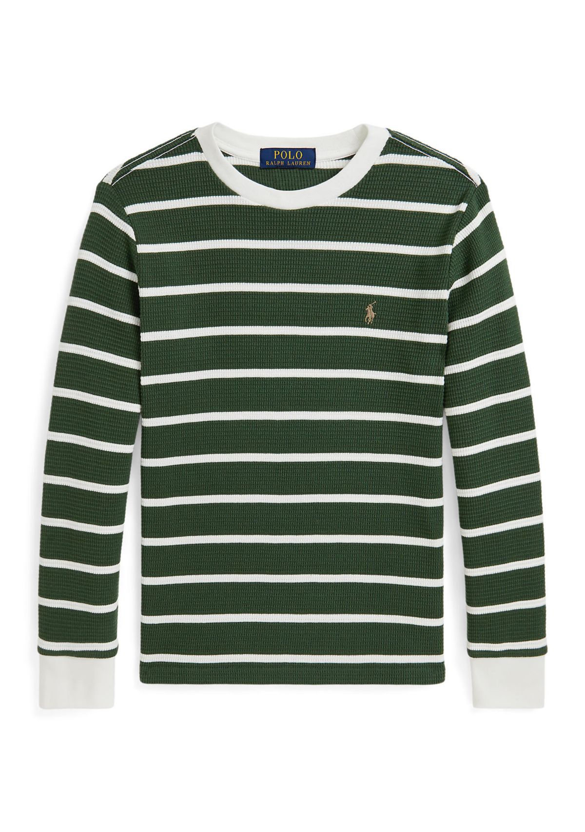 Boys 8-20 Striped Waffle Cotton Long-Sleeve T-shirt