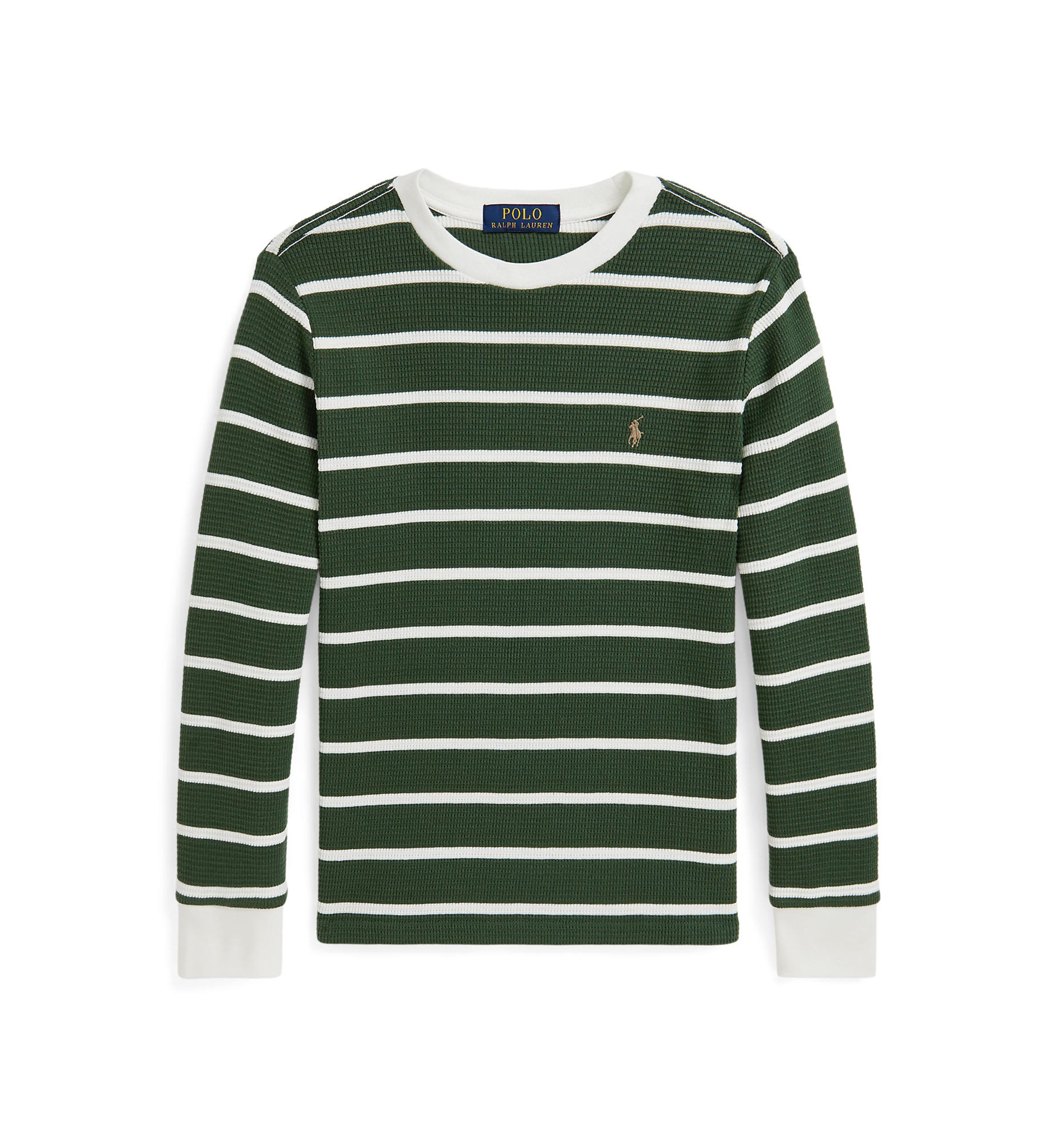 Boys 8-20 Striped Waffle Cotton Long-Sleeve T-shirt