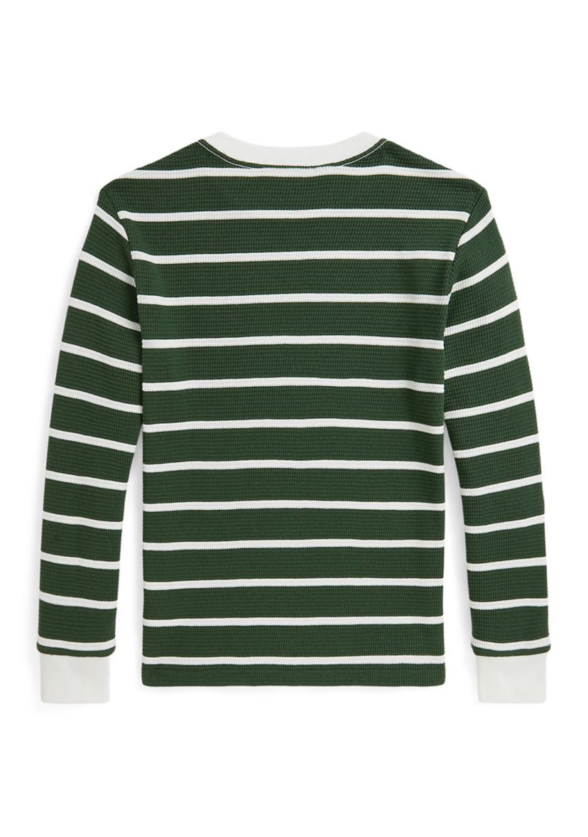 Boys 8-20 Striped Waffle Cotton Long-Sleeve T-shirt