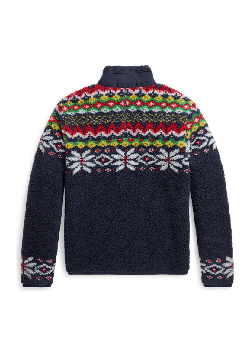 Boys 8-20 Fair Isle Teddy Fleece Jacket