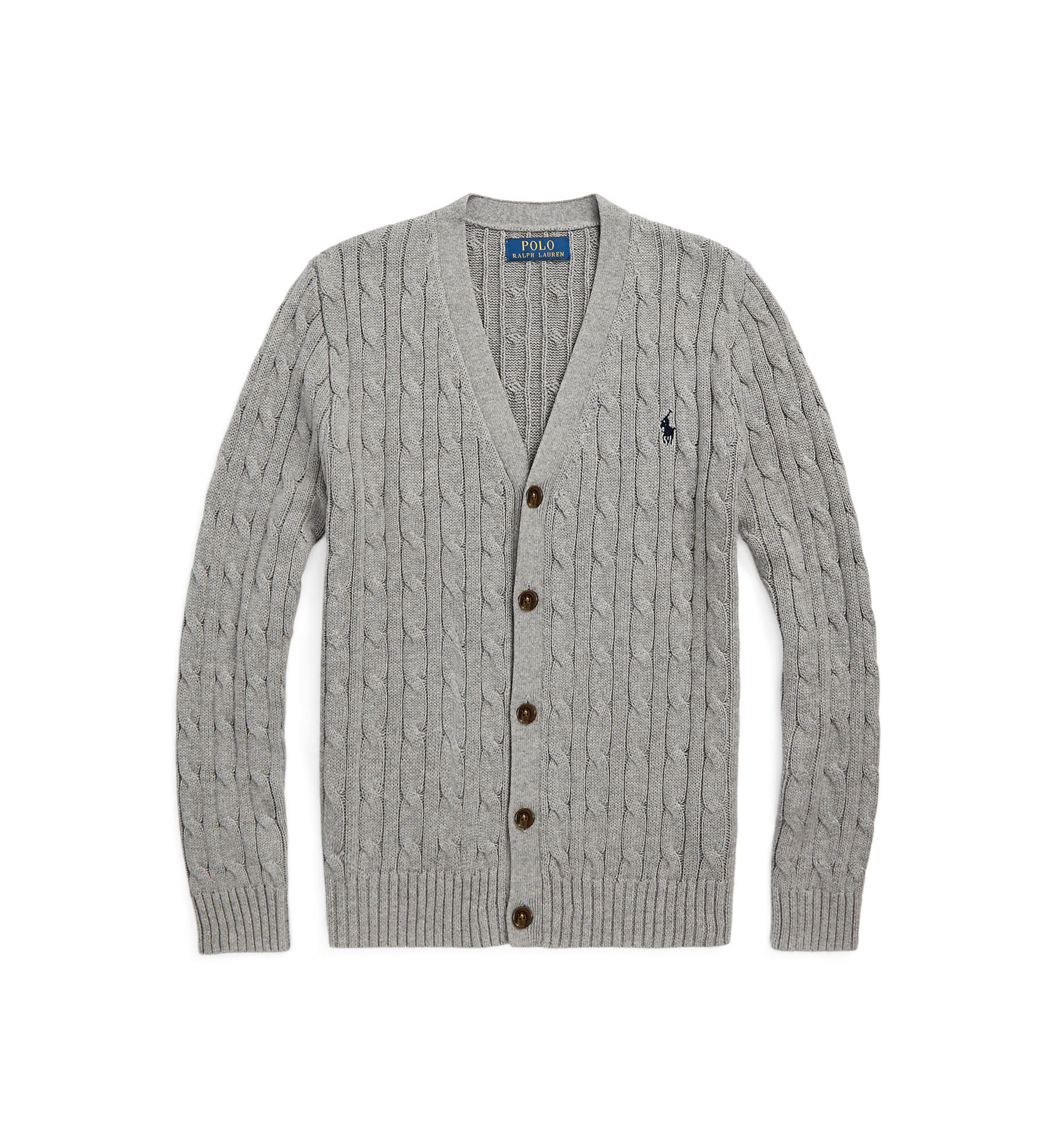 Boys 8-20 Cable-Knit Cotton V-Neck Cardigan